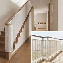 2m/3 Meters Stair Safety Net, Balcony Protective Net, Child Stair Safety Net, Anti-Fall Net - White - View 2