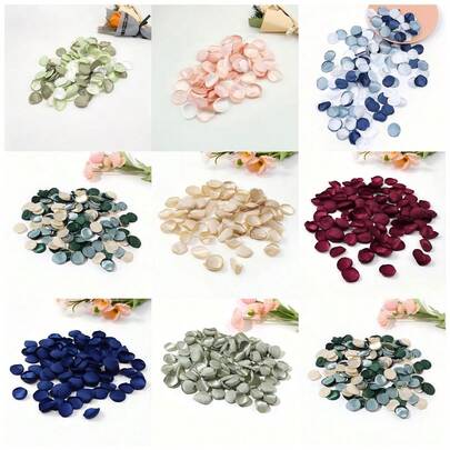 100片/包 仿丝绸奶油色玫瑰花瓣，DIY镶边玫瑰花瓣，适用于节日派对、婚礼装饰（36种颜色可选）