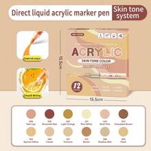 1支装 366/320/288/240/168/120/72/60/48/36/24/12色丙烯马克笔，不透明防水可混色毛笔头，适用于木材、画布、石头、岩石绘画、玻璃、陶瓷、DIY工艺品、美术用品、学生绘画 - 丙烯馬克筆 - 查看 13