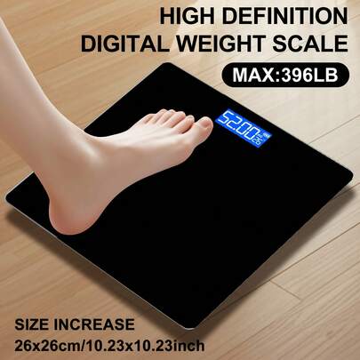 1pc ScaleSE Women's Electronic Bathroom Scale, Bathroom Scale, Max Capacity 396 Lbs/180 Kg, LED Backlit Display, Tempered Glass Electronic Scale, Digital Body Weight Scale, Precise Weighing, Battery Powered (AAA), Batteries Not Included, Suitable For Home, Gym, Outdoor, Ideal For Home And Dorm Use, All Season, Great Christmas Gift