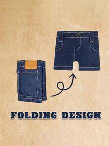 1pc Foldable Blue Denim Mini Wallet Jeans Style With Two Back Pockets, Card Holder Coin Purse Unisex, Novelty Gift For Men Women - View 7