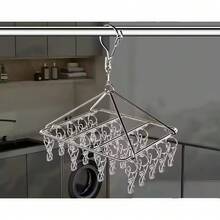 Clothesline With 40 Clothes Pegs For Underwear, Panties, Stockings, Reinforced Stainless Steel, 20/40 Pegs - Xem 7