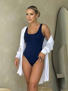 Beach Cover-Up Shirt, Long Sleeve, With Single Cuff, Sizes 36 To 42 - 白色 - 查看 2