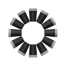 10/20/50/90个装一次性黑色派对纸杯，9盎司纸杯，饮料杯，冷饮杯，咖啡杯，水杯，茶杯，适用于生日派对、婚礼、返校季、母亲节等场合。 - 彩色 - 查看 10