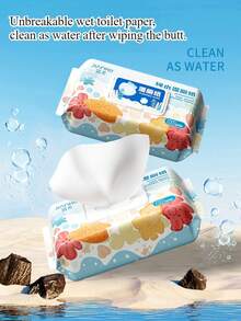 80张装可冲散湿厕纸，浴室用纸巾，纯水湿厕纸，用于清洁 - 多色 - 查看 7