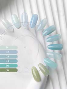 2026春夏新款浅绿色指甲油，12ml水晶凝胶美甲，高光泽，持久速干，需搭配底油和封层使用，需配合UV/LED灯使用，适合工作、通勤、约会和购物等各种场合，沙龙品质，爆款指甲油，热销产品，送礼佳品，美甲设计，不易脱落，易于涂抹，浅绿色系列，必备美甲产品，6色套装可选 - 彩色 - 查看 5