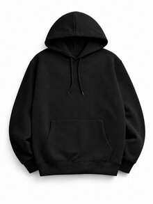 Flannel Kangaroo Hoodie, Printed Sweatshirt, Streetwear Jacket, Geek Style - màu đen - Xem 2