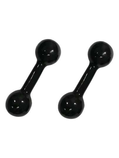 Halteres 1kg Cada Total 2kg Emborrachado Cor Preta Par