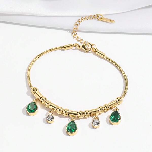 金色锆石腰链项链，彩色锆石项链，奢华优雅的新年饰品，适合婚礼、浪漫礼物和日常佩戴