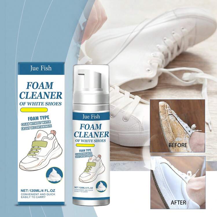 White Sneaker Cleaning Solution, Removes Stains, Prevents Yellowing, Daily Portable Cleaning Agent For White Shoes - 120ml - View 3