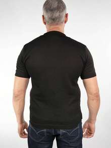 Men's Black Polo Neck T-Shirts Plain Knit Short Sleeve V Old Money Men's Shirts Men's Clothing Summer Casual Social Work Out Party Elegant 2025 - 黑色 - 查看 2