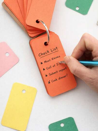 50pcs/Set Colorful Mini Flashcards Set, Portable Memo Cards For Students Vocabulary Learning And Review, School & Office Supplies