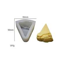 DIY香薰蜡烛、肥皂、树脂工艺品硅胶模具 - 逼真的三角形面包、饼干造型，可重复使用，不粘设计 - A-白色 - 查看 5