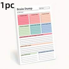 1/2pcs Brain Dump Tear-Off To-Do List Notebook | A5 Daily Planner Journal, High-Performance Organizer, Minimalist Notebook Planning Tool With Dated Pages And Smooth Paper - Multicolor - View 11