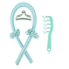 6件/5件/4件装 Mcbki 睡眠美发造型工具套装，无需加热的卷发棒+睡眠帽+Z字梳，丝质睡眠帽，弹性睡眠帽，女士护发，长发造型工具，DIY 懒人卷发，打造自然波浪和蓬松卷发，适合过夜使用，旅行必备，奢华护发礼品 - 彩色 - 查看 23