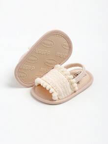 Giày sandal mùa hè cho bé trai và bé gái, giày dự tiệc, giày cưới, giày bệt, giày tập đi cho trẻ sơ sinh, giày tập đi cho bé 0-18 tháng. - Màu be - Xem 6