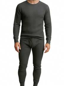 Men's 3 Pack Full Thermal Sets Ultra Soft 6 Piece Cotton Top And Bottom Set - WHT/CHAR/GRY - View 4
