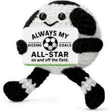 1件趣味足球礼物，适合男孩女孩男士女士，迷你足球配件酷炫小玩意，球员爱好者毛绒玩具礼物，圣诞装饰品，圣诞袜填充物，生日派对装饰品 - 彩色 - 查看 1