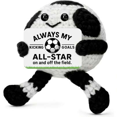 1PCFunny Soccer Gifts For Boys Girls Men Women, Mini Soccer Ball Accessories Cool Stuff Things, Players Lovers Stuffed Plush Presents Christmas Ornament Stocking Stuffers Birthday Party Decorations Decor