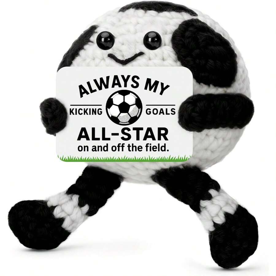 1件趣味足球礼物，适合男孩女孩男士女士，迷你足球配件酷炫小玩意，球员爱好者毛绒玩具礼物，圣诞装饰品，圣诞袜填充物，生日派对装饰品 - 彩色 - 查看 1