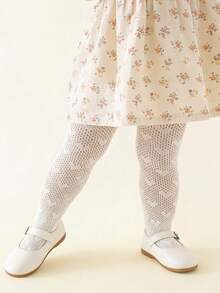 2pcs Baby Girls' Sweet Cute Lolita Princess Style Tight Leggings - White - View 5