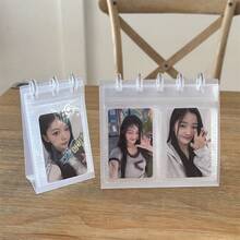 Simple Transparent Card Holder, Desktop Stand, 10 Pages/Book, 2 Slots Per Page, Can Hold 20 Photos, Mushroom Button Design For Easy Access, Suitable For Small Card Storage, Idol Menu Cards, Calendar Making, Photo Album - One Size Fits All - View 6