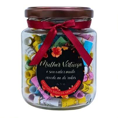 Pote Mulher Virtuosa Mensagens Para o seu Dia a Dia com Versículos Bíblicos Enroladinhos Lembrancinha