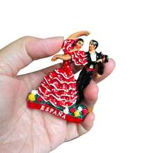 7.5cm (2.95 Inch) Spanish Flamenco Dancer Fridge Magnet, 3D Travel Souvenir Magnet Of ESPANA - one-size - View 2