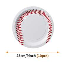 55/25/10pcs Baseball Theme Disposable Plates Napkins Cups, Disposable Party Supplies Set, Suitable For 10 Guests, Disposable Paper Plates Party Tableware Suitable For Birthday Wedding Theme Party Family Picnic - Style 3 - View 6