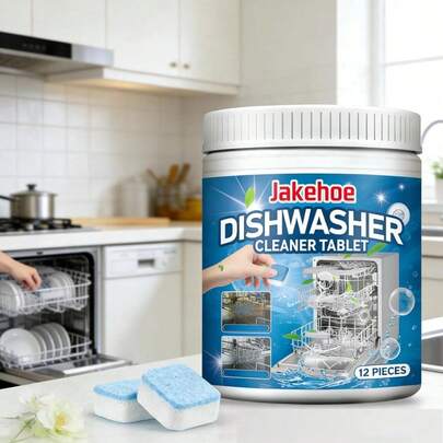 jakehoe 20pcs Jack Ho Dishwasher Cleaning Tablets, Deep Cleaning, Degreasing, Odor Removal, Gentle Fragrance, Suitable For Dishwashers, Kitchenware And Tableware
