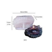 Dragon-Shaped Silicone Candle Mold, DIY Mythical Dragon Candle Mold, 3D Craft Dragon Eye Grinding Tool - White - View 5