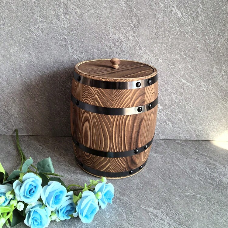 1pc Vintage Farmhouse Style Kitchen Decor Storage Jar, Multi-Function Kitchen Organizer Rack, Essential Wooden Kitchen Utensil Holder For Storing Spoons, Cooking Tools, Faux Flowers, Brush Caddy - View 9