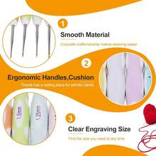 26 Pcs Ergonomic Crochet Hook Set, 0.8-2.75mm Multicolor Hooks With Rubber Grip, Suitable For Sweaters, Scarves, DIY Knitting, Ideal For All Users - 9 Fine Crochet Hooks - View 6