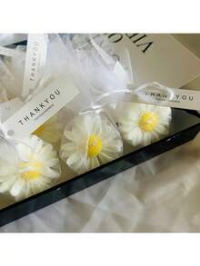 5支雏菊造型香氛蜡烛套装 - 婚礼回礼篮、新娘送礼会装饰、大豆蜡家居香氛、简约花卉桌面装饰 - 菊花 - 查看 2