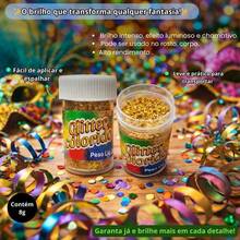 Loja Megalomania Glitter Colorido 8gr Fino Prata Dourado Lilás Azul Vermelho Verde Maquiagem Brilho Carnaval Festa Metalizado - Dourado - Visão 2