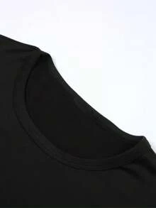 Camiseta Básica Casual Manga Curta Copa do Mundo Futebol Brasileiro Estampa Delicada Unissex Moda Verão 100% Algodão - Preto - Visão 3