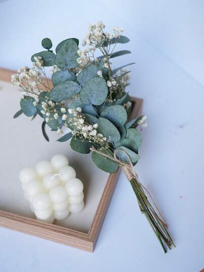 1/2/6 件装兔尾干花花束，适用于伴娘邀请和花童礼盒，适合波西米亚风婚礼餐桌中心装饰、小型干花花瓶装饰和小型干花生日蛋糕装饰