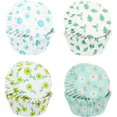 100 Count Standard Cupcake Liners Spring Floral Paper Baking Cups In 4 Kinds Colorful Muffin Cups Disposable Cupcake Wrappers For Spring Wedding Holiday Tea Party Baking Supplies