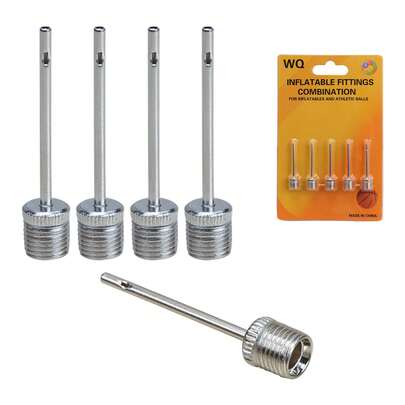 Juego de agujas de inflado de baloncesto de tamaño estándar, portátiles y duraderas de metal con conexión rápida