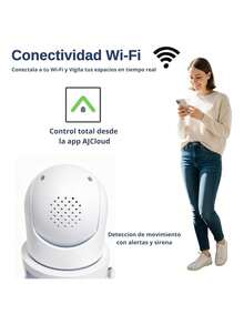 Cámara de Vigilancia con Luz Integrada Tipo Foco, Detección de Movimiento con Sirena, Visión en Tiempo Real, Compatible con Micro SD y Nube. Bluelander - Blanco - Ver 5