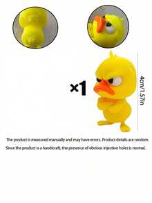 2 piezas Escultura de pato amarillo enojado, decoración de pato enojado interesante. Postura de brazos cruzados de pie y sentado enojado y vívido. Adecuado para colección, exhibición y obsequio. Perfecto para la decoración del hogar y las fiestas festivas. - Ver 11