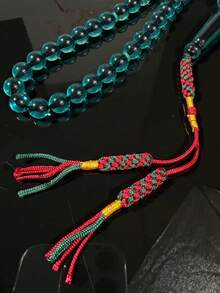 1pc 45-Bead 10mm Tassel Islamic Prayer Beads, High-Quality Unisex Bracelet, Suitable For (Ramadan, Eid, Daily Wear, Personal Devotion, Gifts), Islamic Religious Ritual, Collectible Faith Accessory - Multicolor - View 4