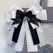 1件法式浪漫装饰胸针蝴蝶结吊坠，7种颜色可选，多层丝带手工DIY成品，适合动漫迷、偶像粉丝、御宅族、洛丽塔时尚爱好者、卡通、动漫、游戏角色扮演配饰、背包、包包装饰。 - A - 查看 13