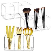 1 hộp đựng đa năng 3 ngăn - Hộp đựng dụng cụ nhà bếp cho nĩa, dao, thìa và các loại dao nĩa khác - Hộp đựng cọ trang điểm, hộp đựng đồ dùng nhỏ trên bàn làm việc, giải pháp lưu trữ nhẹ nhàng trên mặt bàn. - Nhiều màu - Xem 2