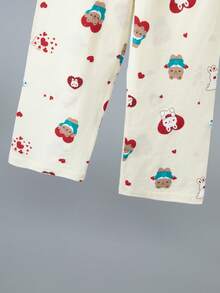 4pcs Girls Lightweight Pajama Set, Girls Short Sleeve Pants Set Casual Homewear, Spring/Summer Bear Print - Multicolor - View 9