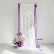 Linen Wedding Welcome Sign With Ribbon And Optional Stand, Customized Wedding Welcome Sign, Linen Wedding Welcome Sign - Multicolor - View 7