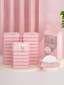 Dissolvable Wet Toilet Paper, Small Pack Portable Adult Feminine Private Part Cleaning Wet Wipes, Flushable - Multicolor - View 1