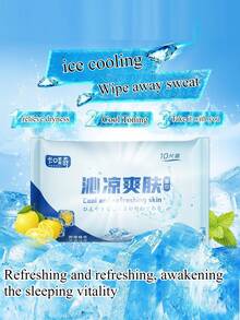 Cooling Wet Wipes, Refreshing Sweat & Oil Removing Facial Cleansing Wipes - Multicolor - View 7