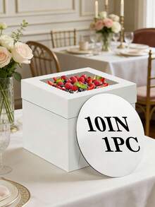 5pcs/Set Cake Boxes With Cake Stands, 2 Packs Disposable Cake Boxes, Cake Carriers, White Bakery Boxes With Window For Cookies, Pies, Cupcakes, Pastries (3 Sizes: 8 Inch, 10 Inch, 12 Inch) - View 17