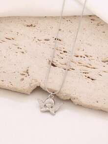 1pc Stainless Steel Angel Pendant Necklace For Women Fashion Exquisite 18K Gold Plated Charms Collar Necklaces Jewelry - Necklace - View 3